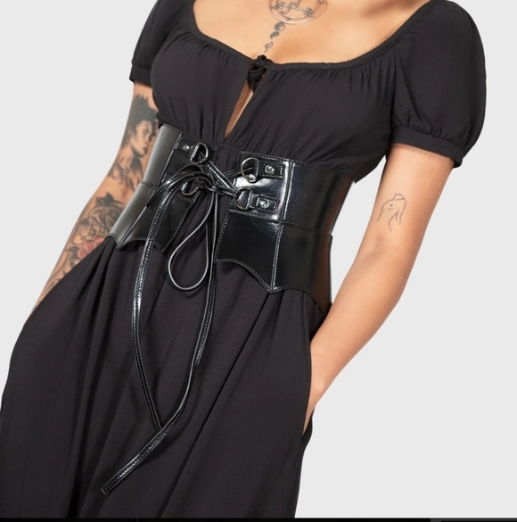 Killstar Black Gothic Corset Belt - Picture 3 of 7
